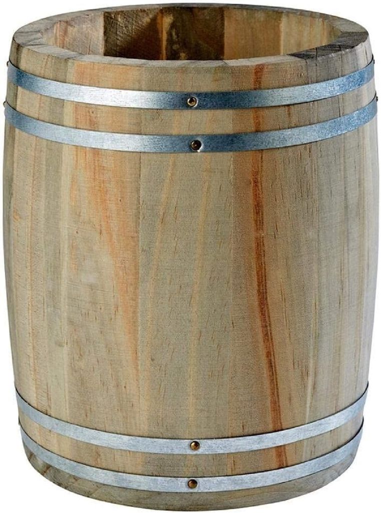 APS Table Caddy Besteckbehälter COUNTRY STYLE im Fass-Design aus Holz ØxH: 11,5 x 14 cm mit Kapazität: 0,7 Liter