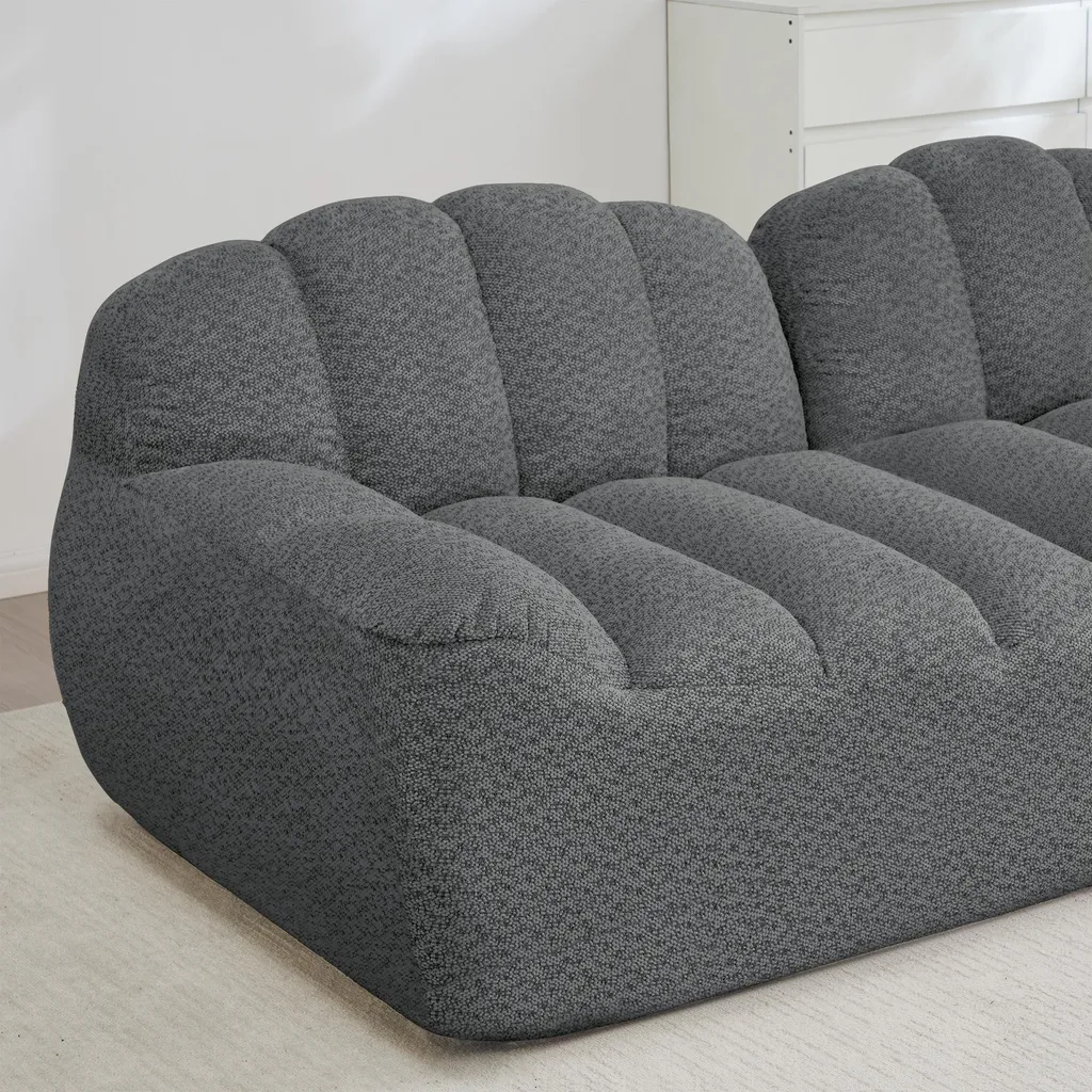 Petit canapé d'angle modulaire gris pour salon moderne, 2 places - 16