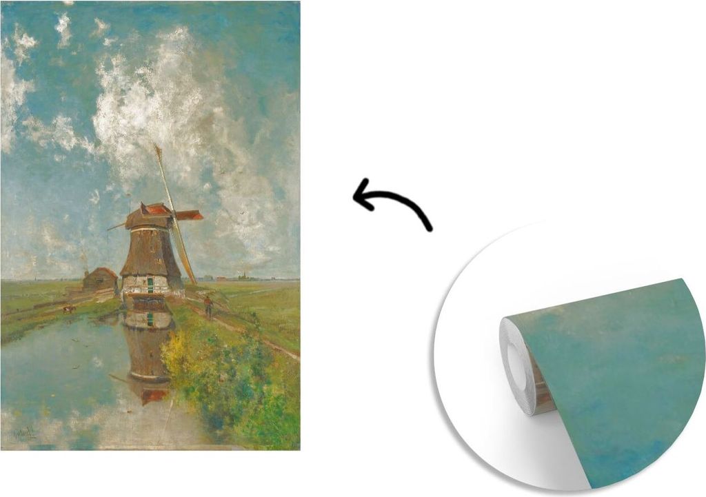 MuchoWow Fototapete für Wohnzimmer oder Schlafzimmer Wandtapete Vinyl Motivtapete Im Monat Juli - Gemälde von Paul Joseph Constantin Gabriel - ...