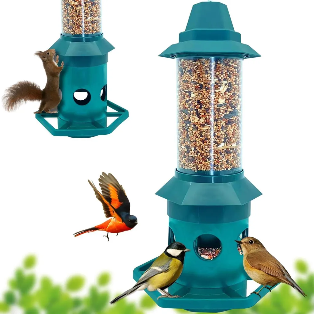 Mangeoire Oiseaux à Poids Contrôlé - 1.4kg de Semences - Métal Robuste