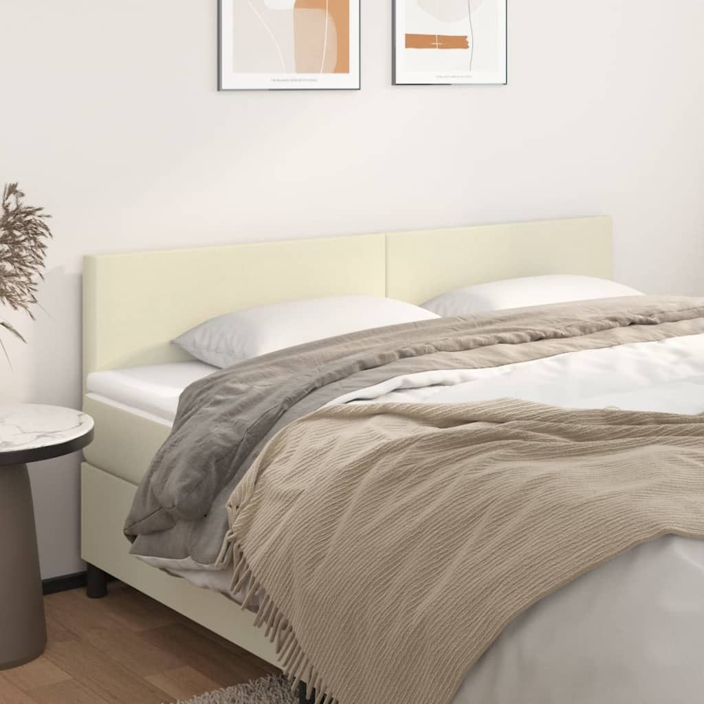 Cloris Designermöbel Kopfteile 2er Set Creme 80x5x78/88 cm Kunstleder 2024 Neu