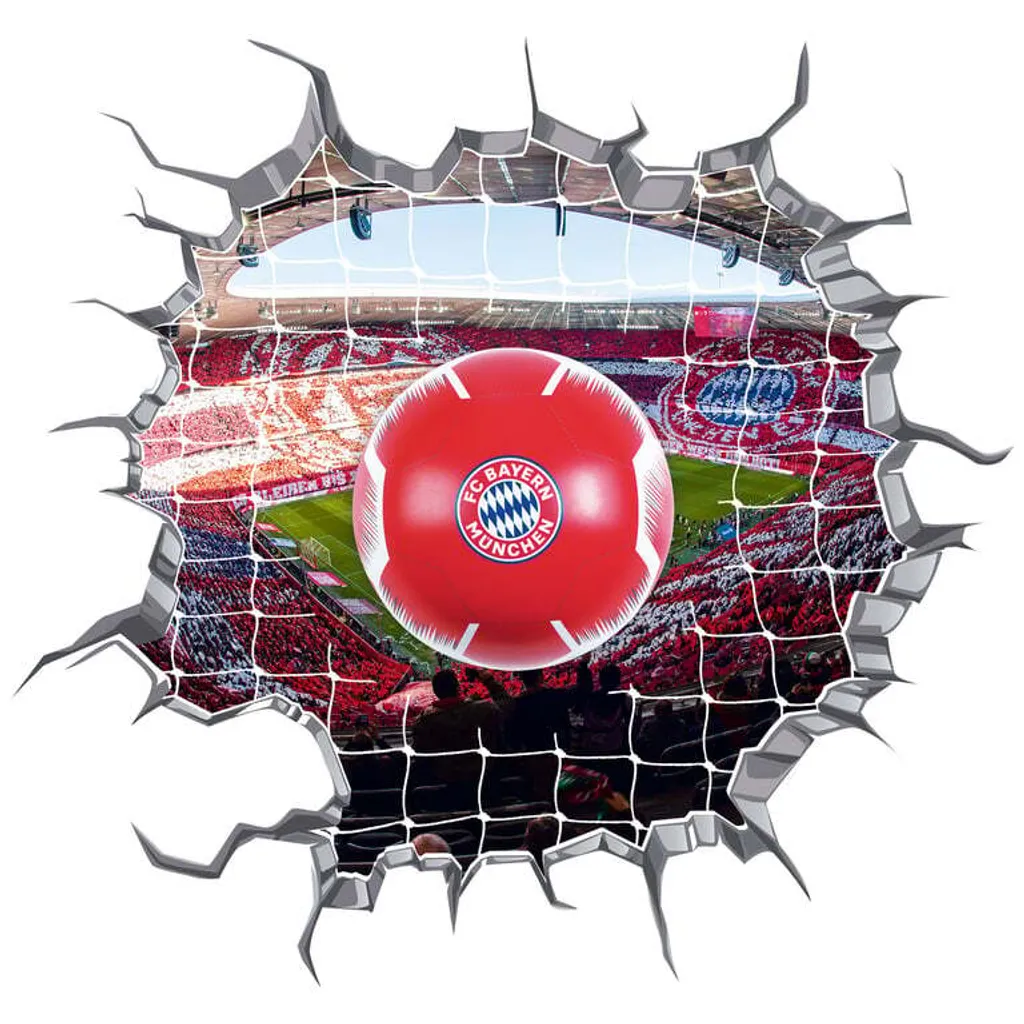 Lampada LED 3D Bayern Monaco | Pallone da Parete con Sticker Crack