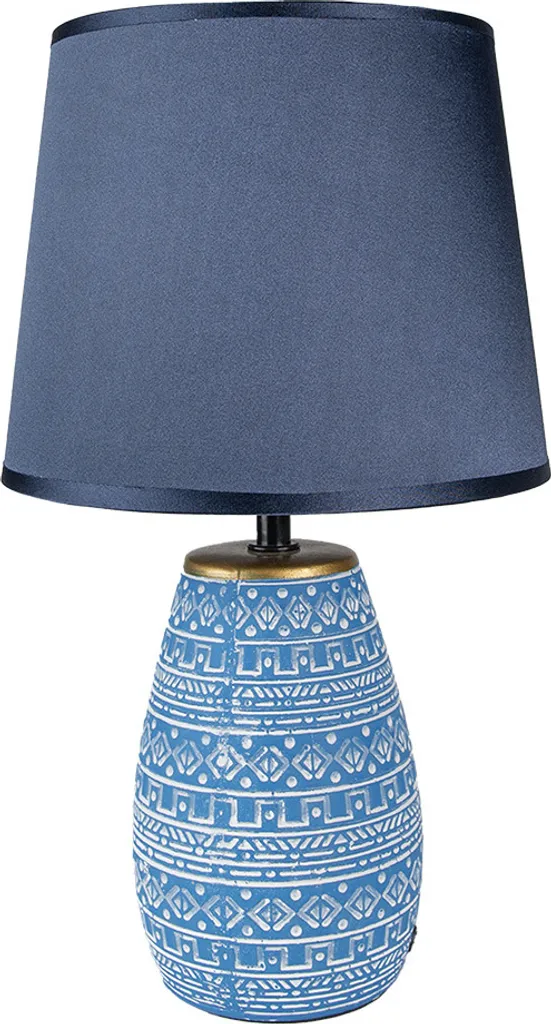 Luminaire d'Appoint en Céramique Bleue et Blanche - Design Traditionnel
