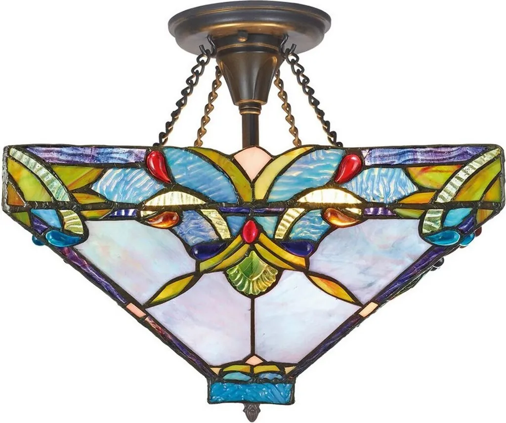 Plafonnier Tiffany pour salon et chambre Ø 36 cm éclairage d'ambiance