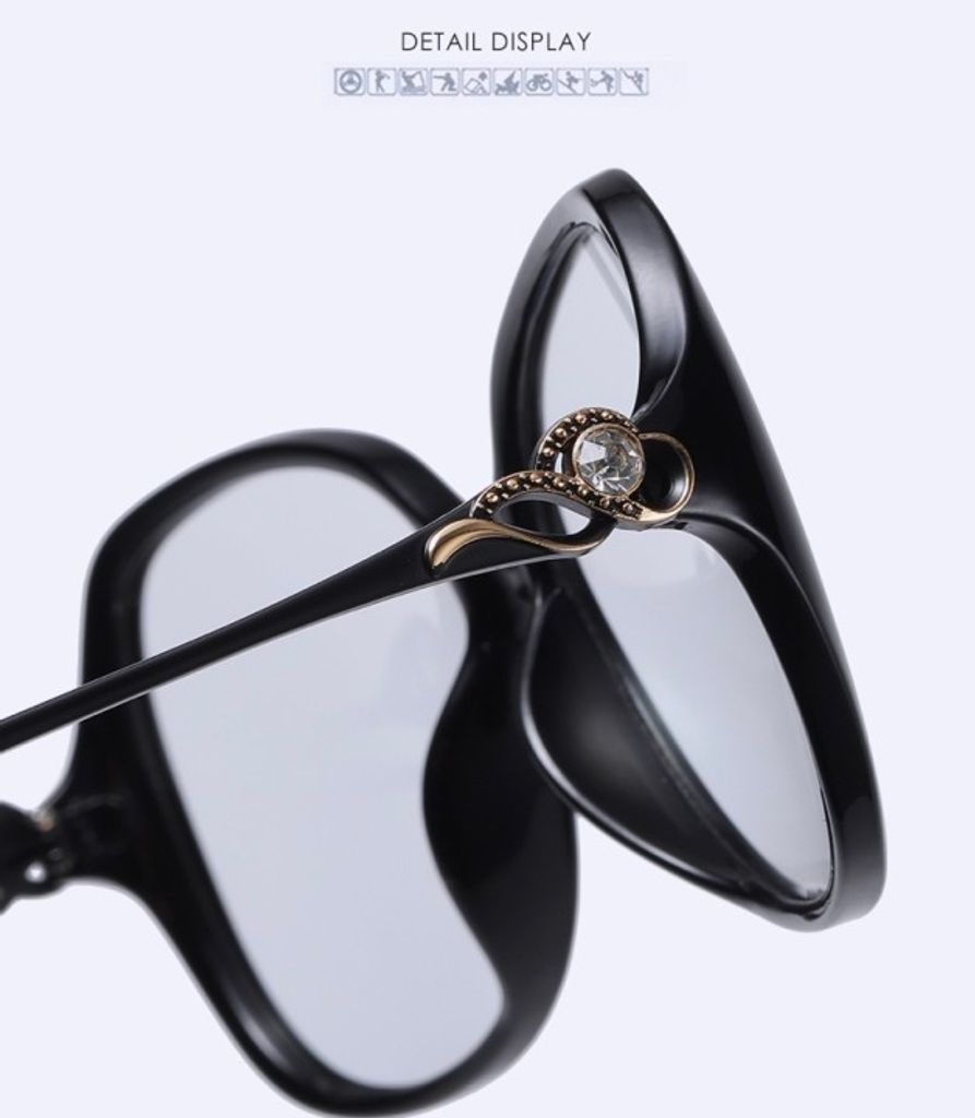 Photochrome Polarisierte Dame Sonnenbrille Vintage Big Produktbild 7