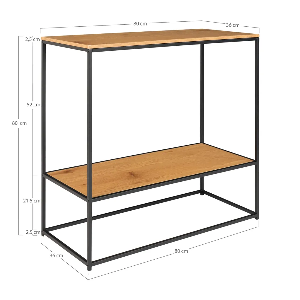 Console Vita noir et imitation chêne - Table d'appoint moderne 100cm