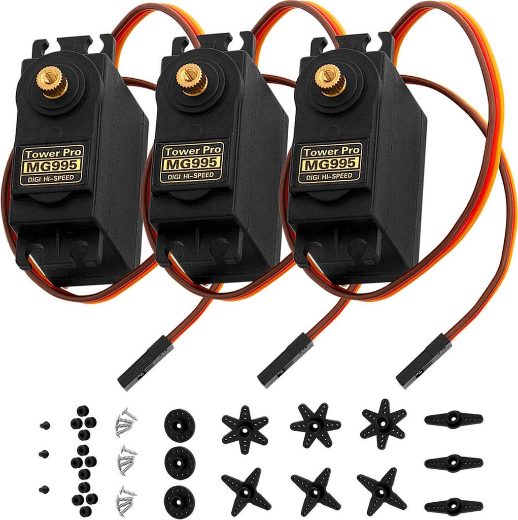 AZ-Delivery Aktoren MG995 Micro Digital Servo Motor für RC Roboter Hubschrauber Flugzeug, 3x MG995