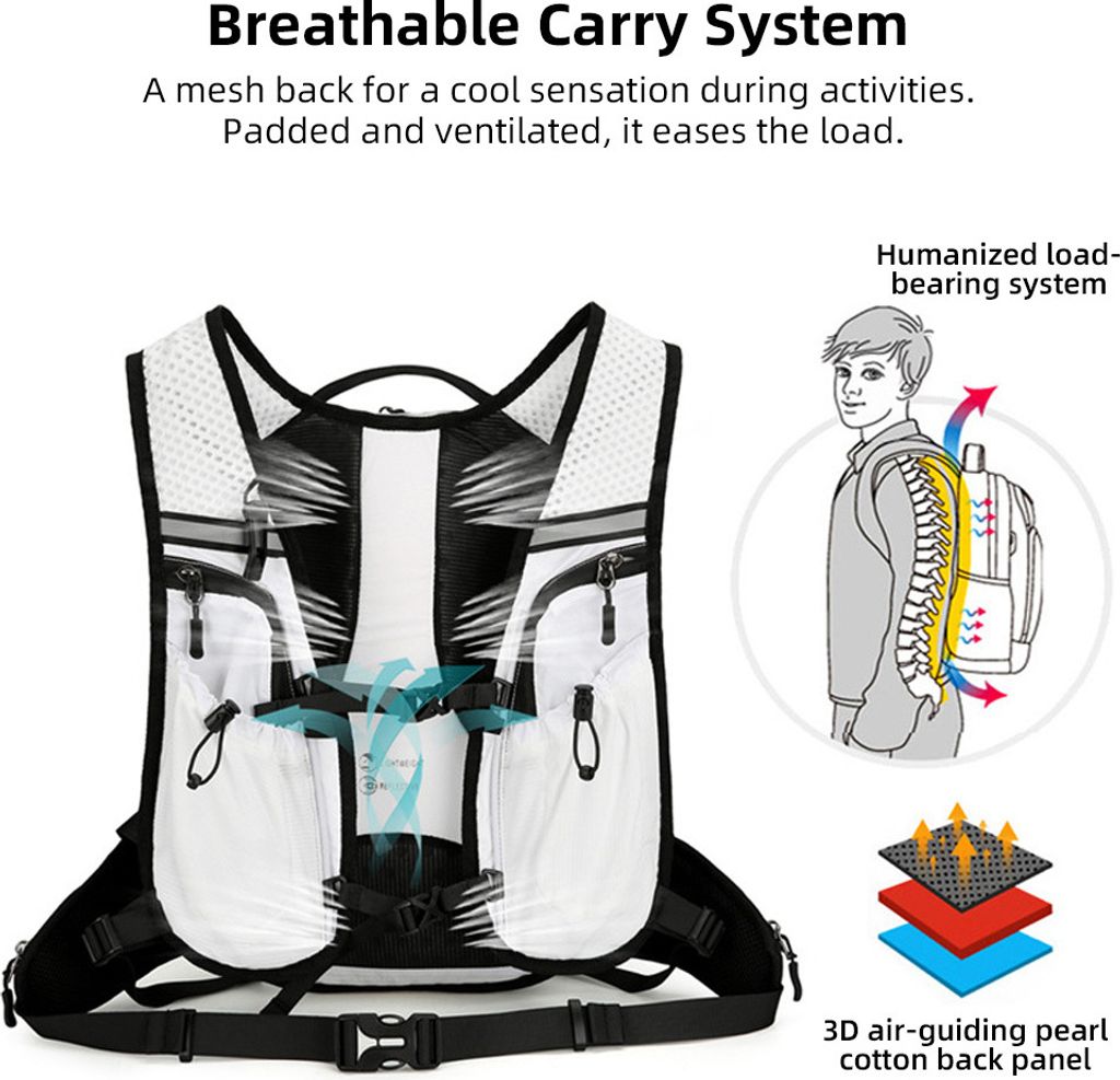 Hiking Necessities Backpacking Rucksack Leichter wasserabweisender Wanderrucksack fš¹r Camping und Laufen mit Trinkblase