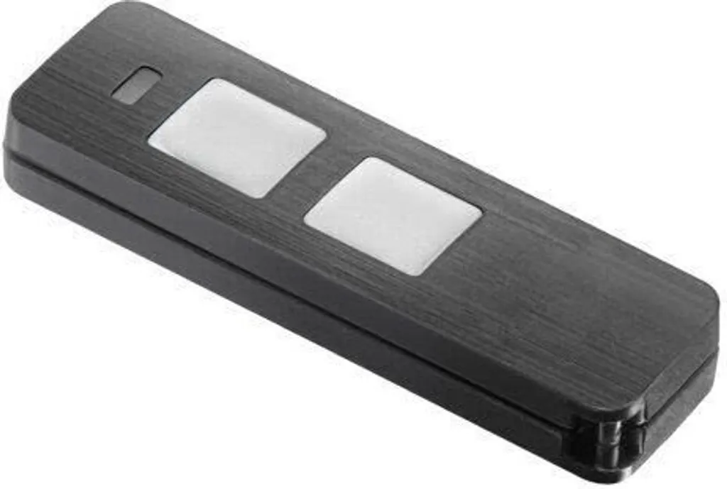 Télécommande portail Sommer Pearl Twin 2 fonctions noire et inox brossé