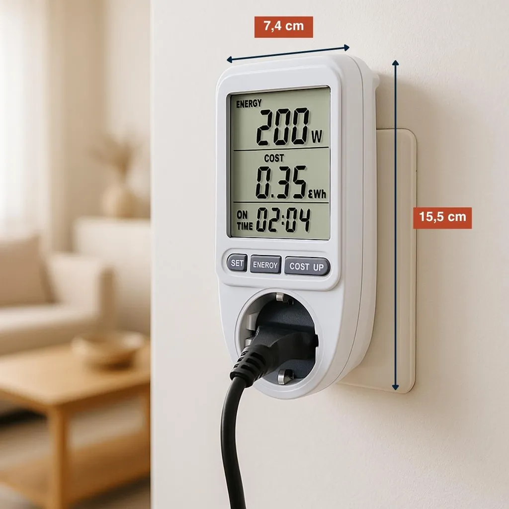 Prise avec Moniteur d'Énergie et Programmateur Intelligent 14,5 cm - 3