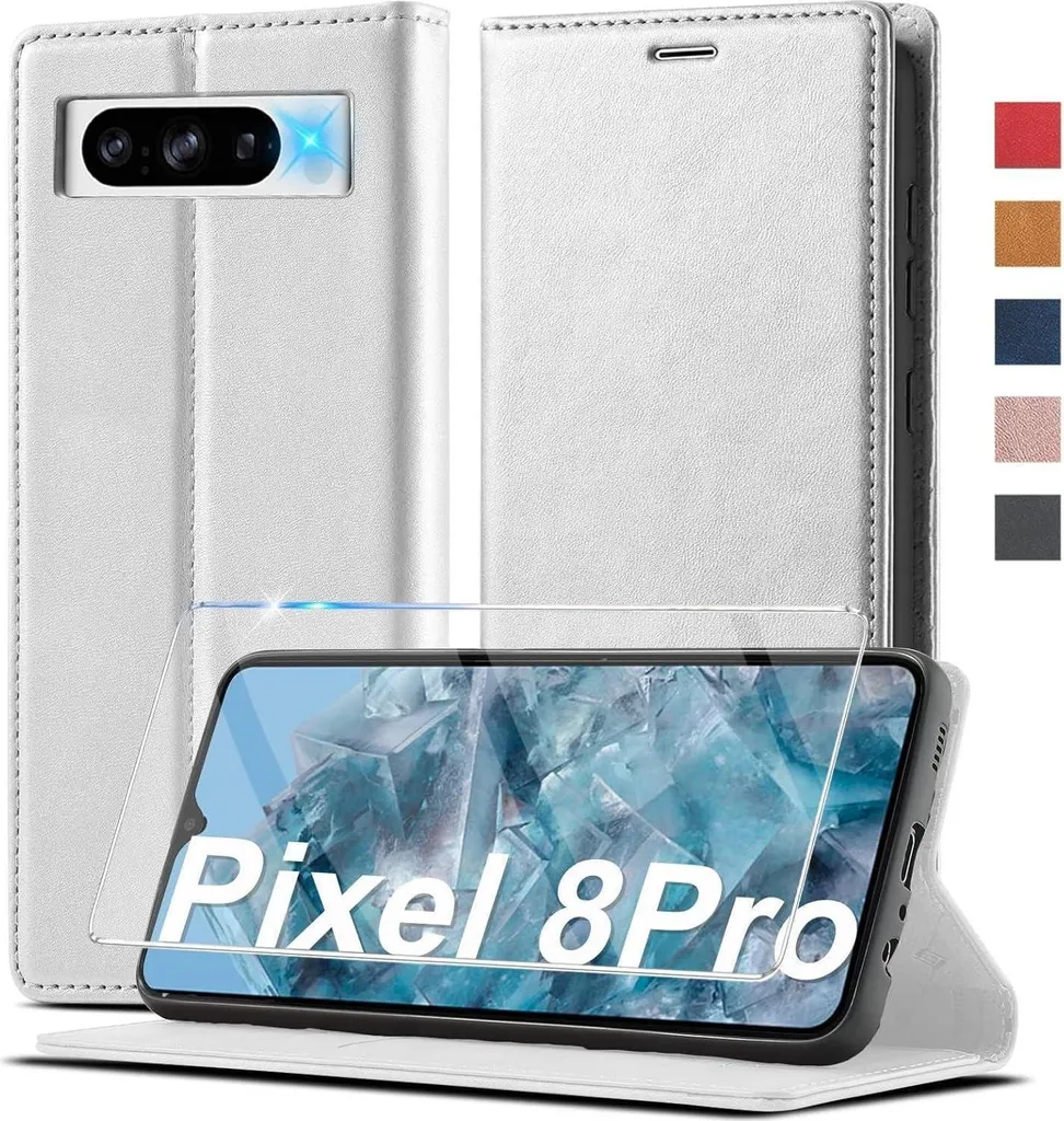 Protection intégrale Google Pixel 8 Pro : Étui Cuir avec Porte-cartes