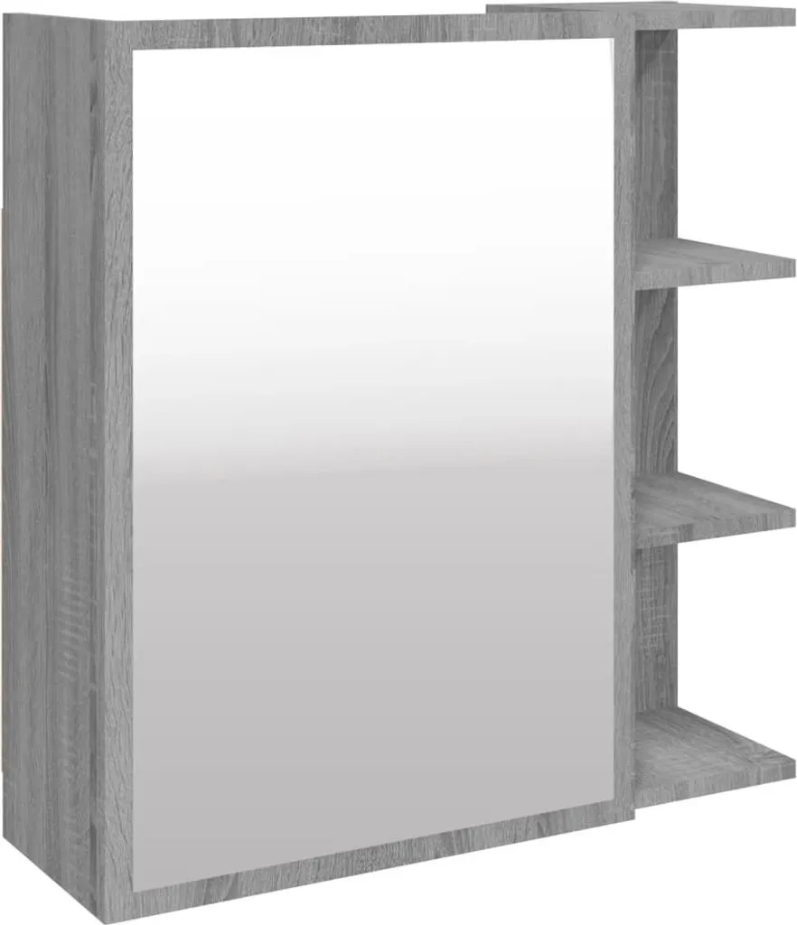 Specchiera Contenitore Bagno Grigio Sonoma 64cm | Salvaspazio vidaXL