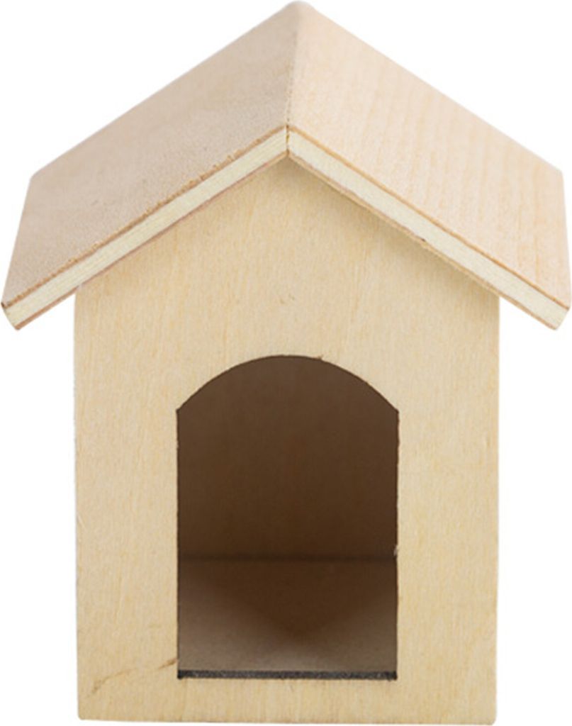 1:12 Miniatur-Hundehütte, realistisch, hervorragende Verarbeitung, Holzfee, Mikrolandschaft, Hundehütte für Kinder-Protokollfarbe