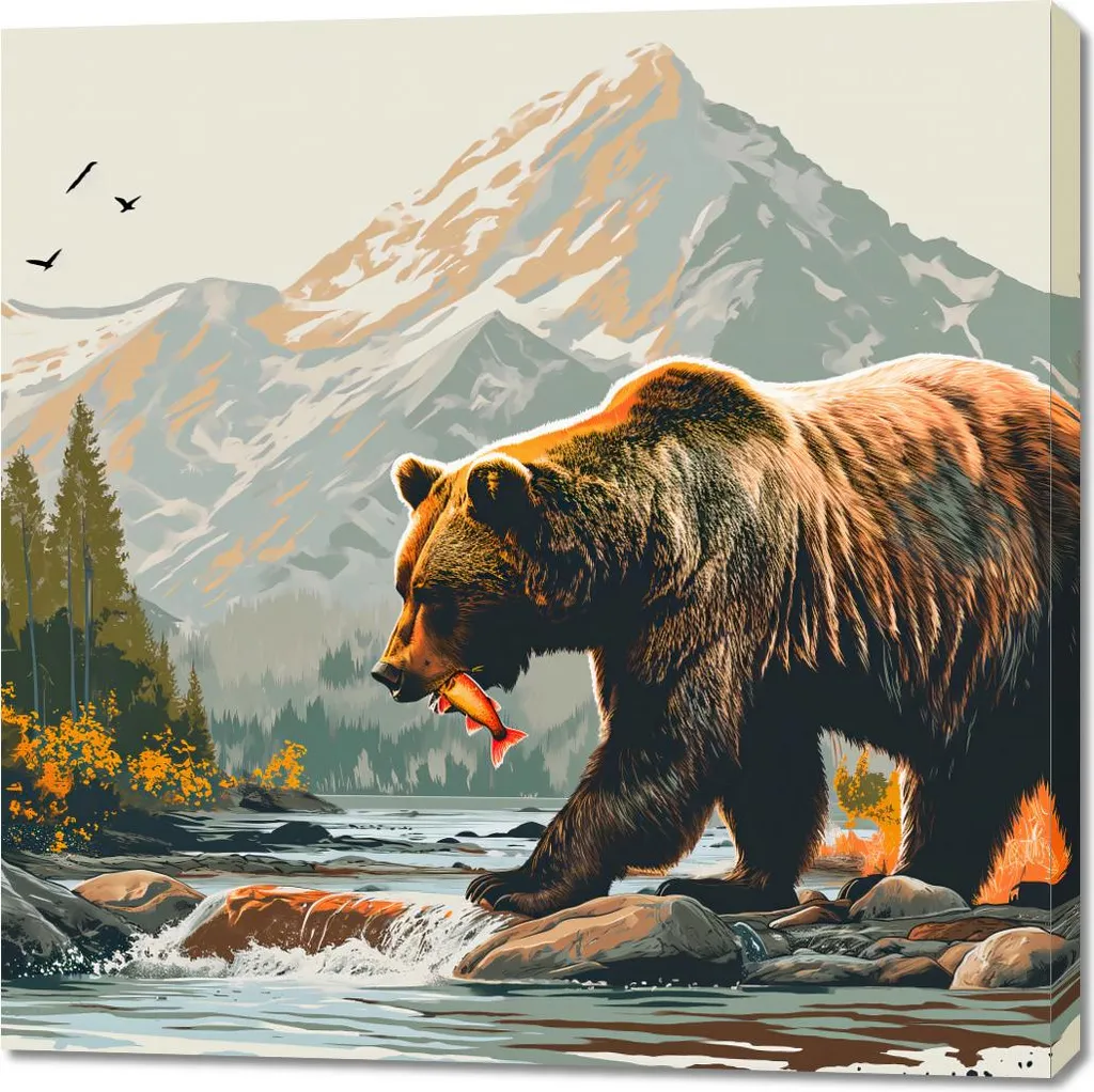 Quadro Montagna 100x100 Il Signore dei Torrenti | Stampa su Tela XXL