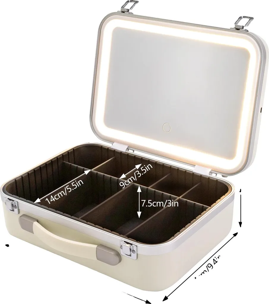 Organisateur maquillage tactile LED - Miroir réglable et tiroirs Pro