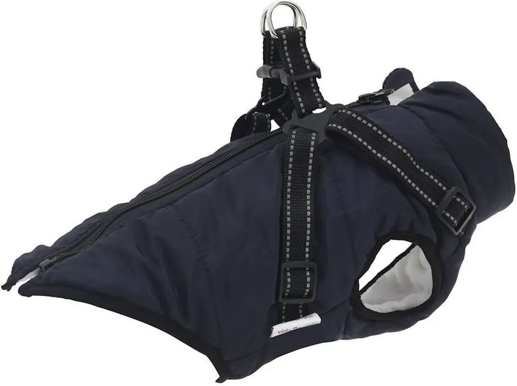Pettorina Cane Impermeabile L40 Blu Navy Riflettente | Sicurezza Notturna