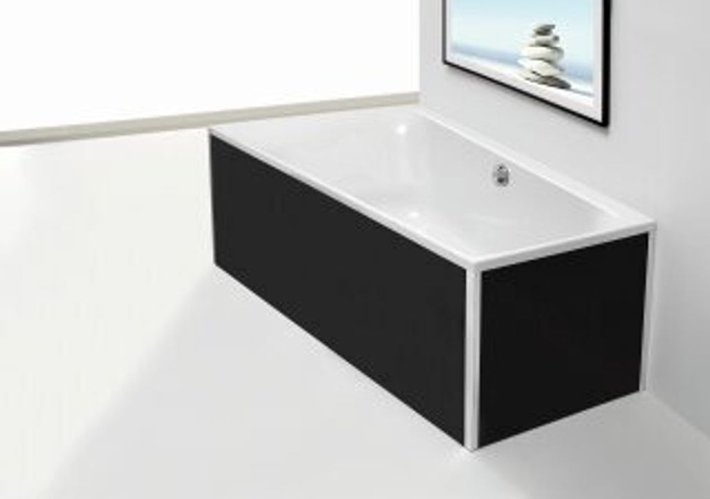 Hoesch Thasos Glasverkleidung Vorwandvariante für Badewanne (3741) schwarz - 47003.552