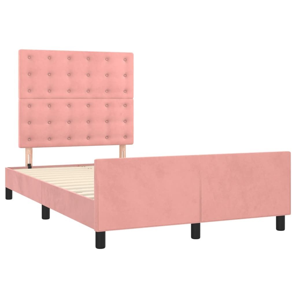 "Rabatt" Bettgestell Komfort - mit Lattenrost - ohne Matratze - Rosa 120x190 cm Samt - Klassische Betten CC10597