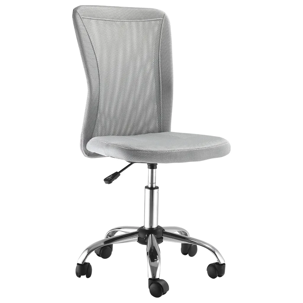 Chaise de bureau ergonomique Vinsetto grise en maille avec pied chromé