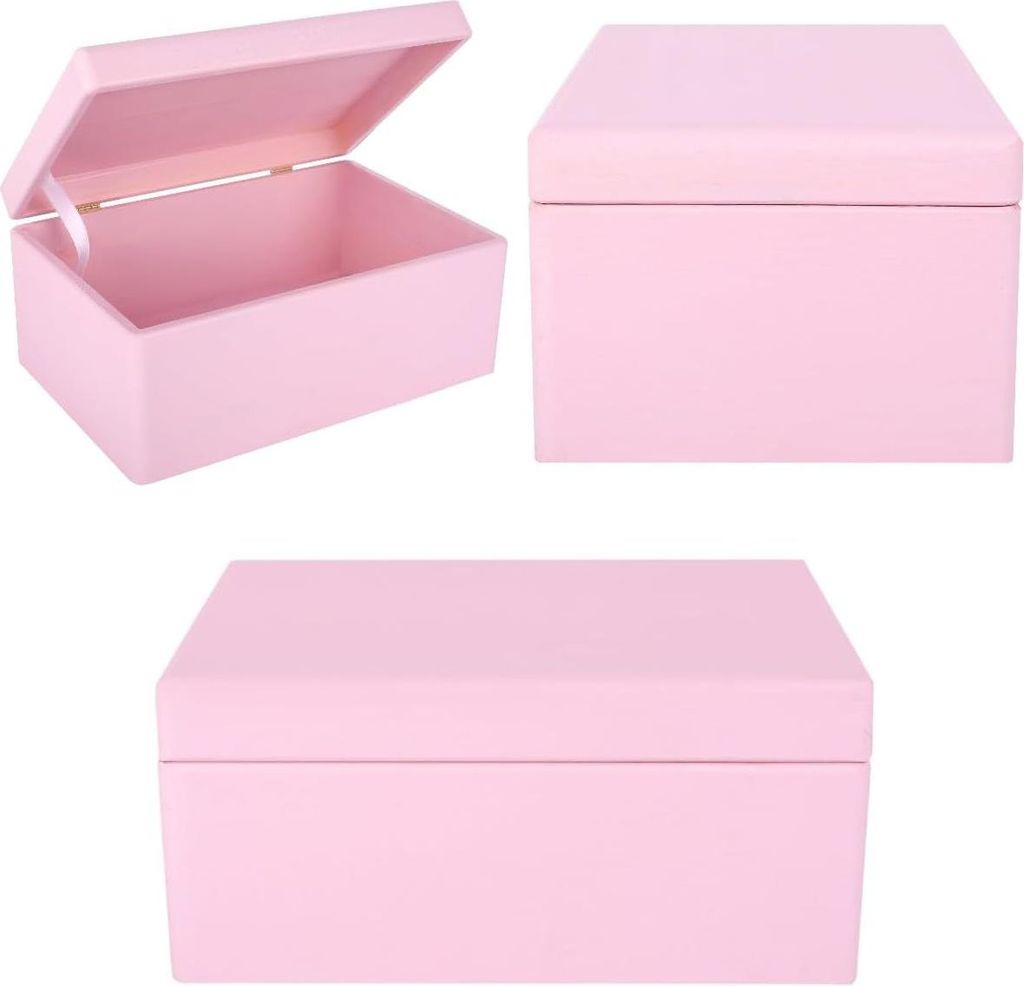 Creative Deco Grande Rosa Scatola in Legno Porta Oggetti | Immagine del prodotto 
