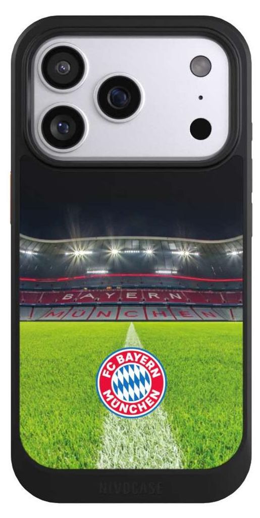 NIVOCASE Hülle für Apple iPhone 17 Pro Handyhülle NIVOcore Case Schwarz FC Bayern München FCB Stadion