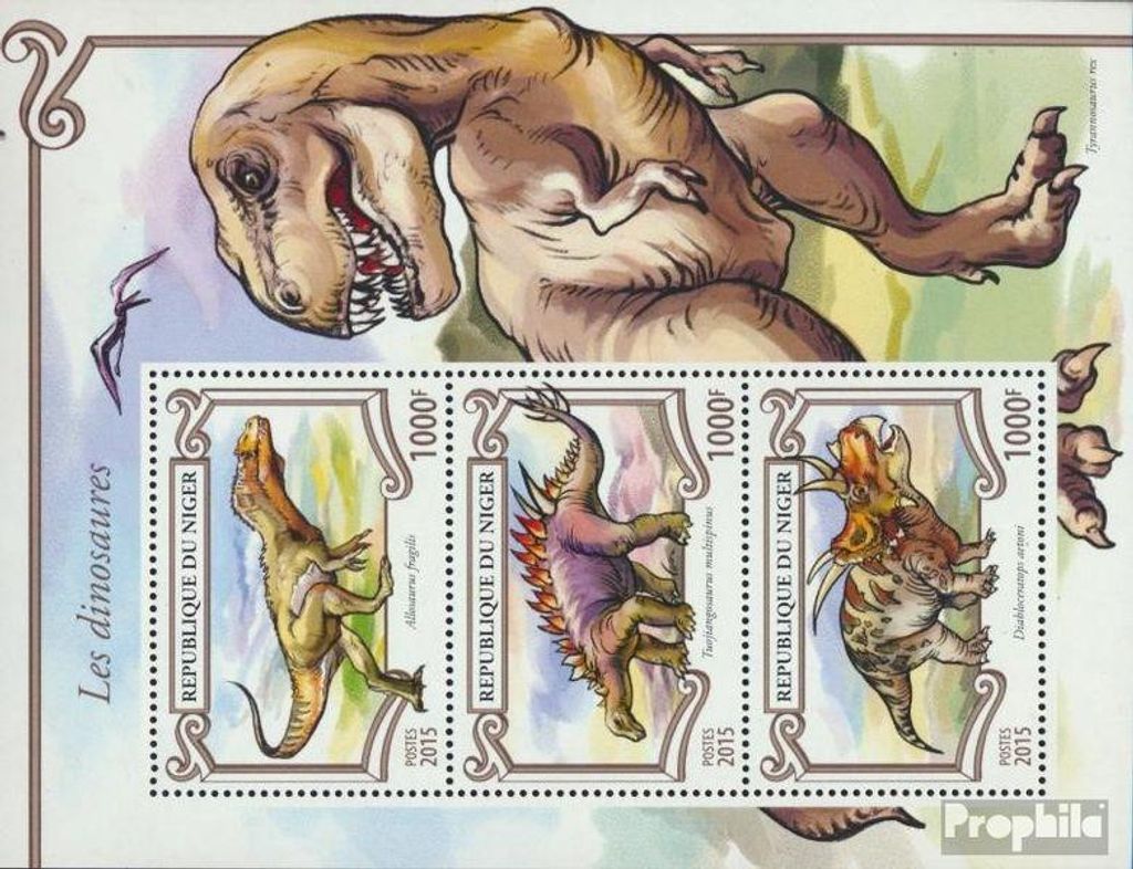 Briefmarken Niger 2015 Mi 3530-3532 Kleinbogen (kompl. Produktbild 