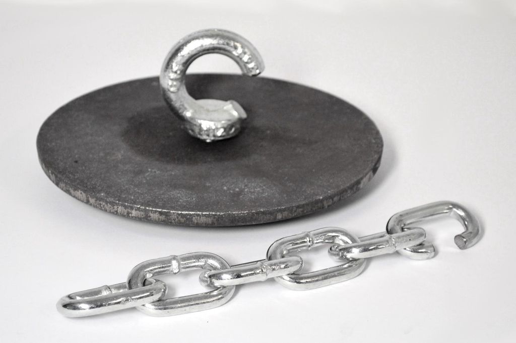 Deflektor mit Ofenhalter Deflektorplatte Deflektorstein Gusseisen für Kessel Heizkessel - 17,5 cm - CA150A - Deflektor + Kette + Schraube