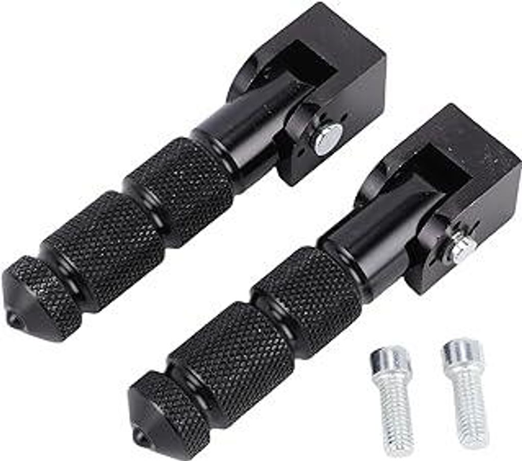 Fußrasten Motorrad,Klappbar Fußrasten Für Moped, 2 Stück Aluminiumpedale Für Motorrad Elektroauto 8 mm Universelle 90-Grad Klapare Stützstang...
