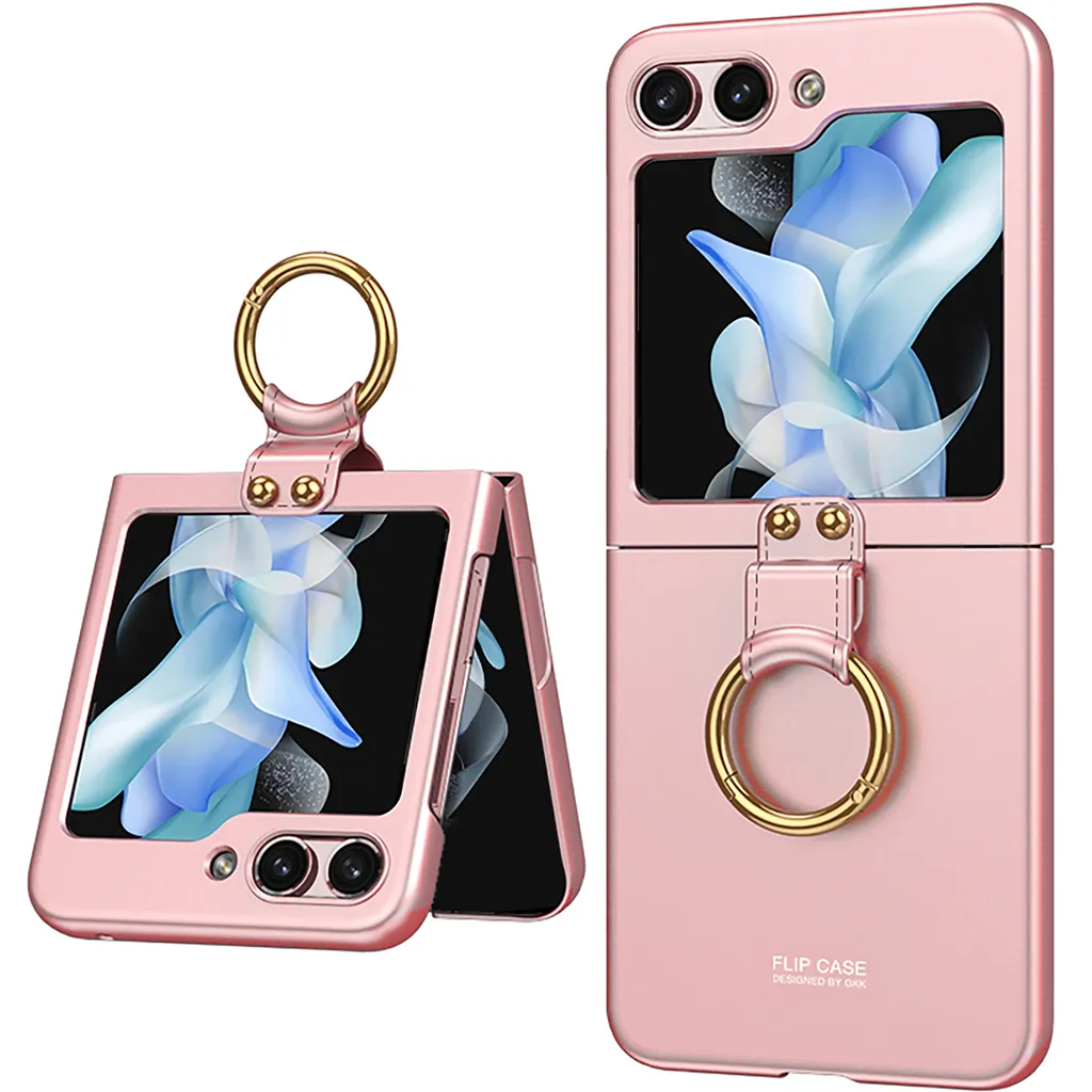 Cover Rigida PC Samsung Z Flip 5 Rosa Opaco con Ring Holder - Slim Fit