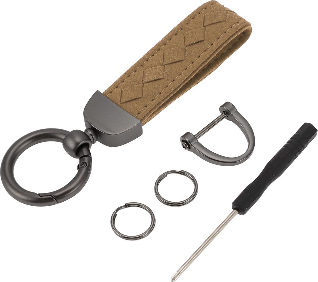 Autoschlüsselanhänger Universal Schlüsselanhänger mit Ring für Schlüsselanhänger für Zuhause für Frauen Kunstleder Braun 1 Set