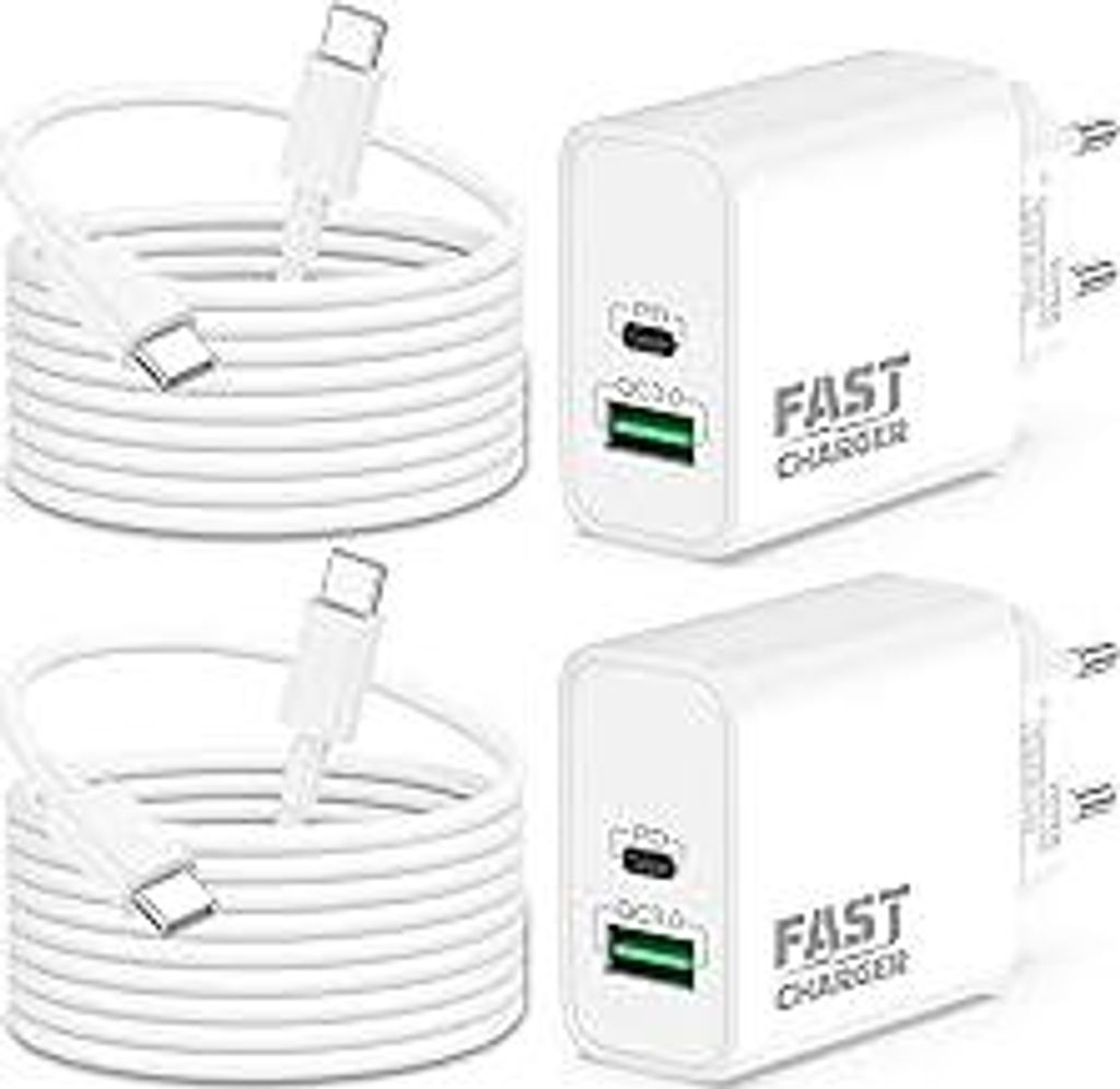 40W 2-Port USB C Ladegerät Ladekabel für iPhone 17/Pro Max Air, iPhone 16/16e/15 Plus, iPad Pro/Air, iPad 11/10/A16 Generation, PD/40W QC/30W Sch...
