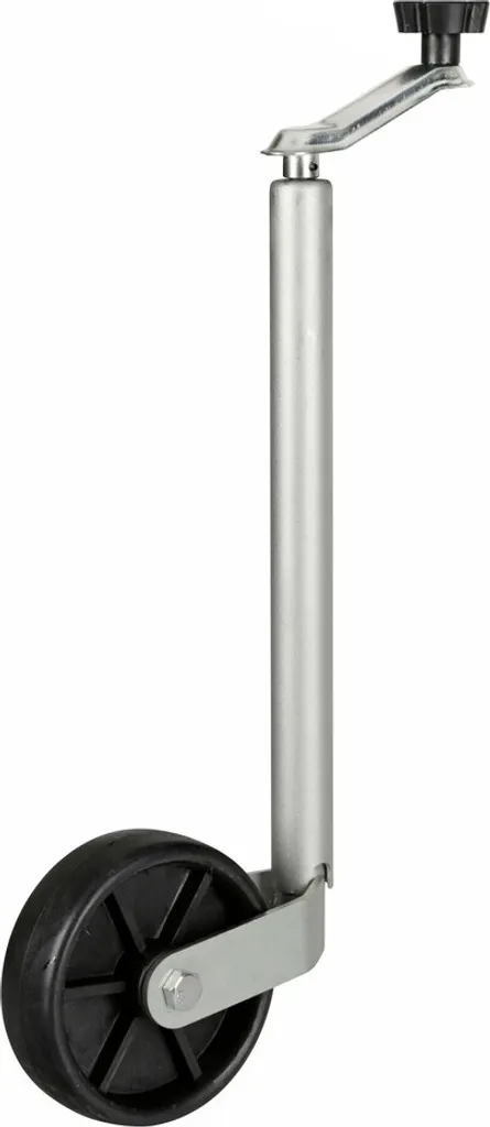 Timon assisté pour remorque et caravane avec roue caoutchouc Ø 160 mm