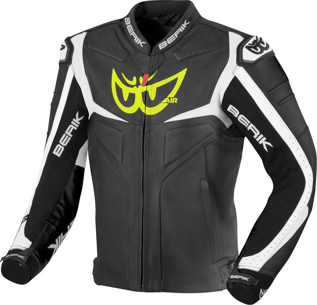 Berik Wild Chase Motorrad Lederjacke, schwarz/weiß, 50