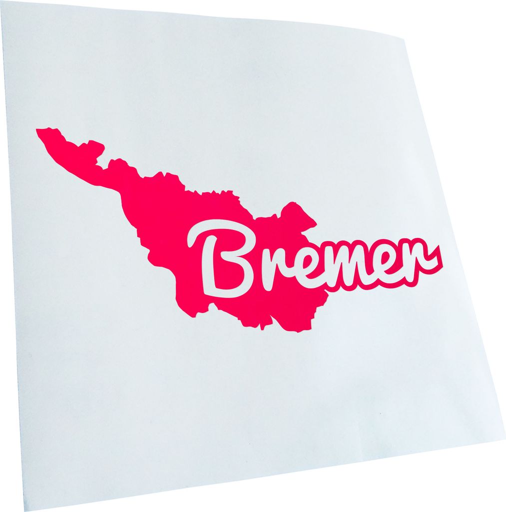 Kiwistar - Autoaufkleber - Bremen Bremer Herkunft - Neonpink - 50x25cm - Aufkleber für Auto, Laptop, Fahrrad, LKW, Motorrad mehrfarbig JDM Decal R...