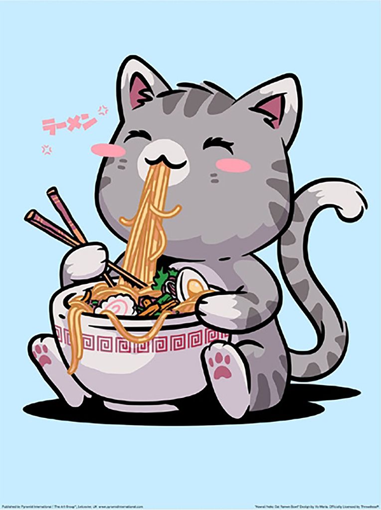 Kawaii Neko Cat Kunstdruck Vo Maria, Threadless Design 30 x 40 cm