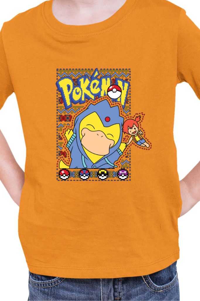 Kinder T-Shirt Japan Manga Anime Comics Pokemon 045, / Orange