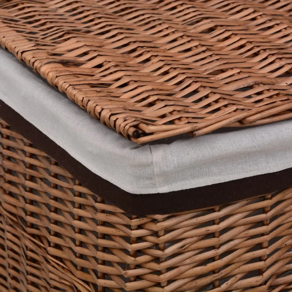 Panier à linge vidaXL Willow brun - Tressage résistant et durable - 7