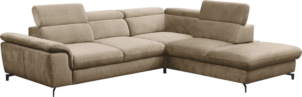 MIRJAN24 Ecksofa Alegra, Eckcouch mit Schlaffunktion und Bettkasten, L-Form Polsterecke (Vogue 02, Seite: Rechts 2R-OT)