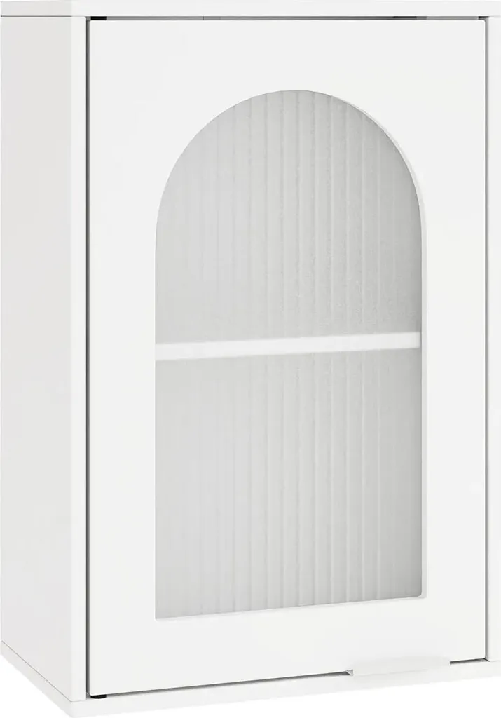 Armoire de salle de bain suspendue blanche avec porte vitrée - Modèle B20