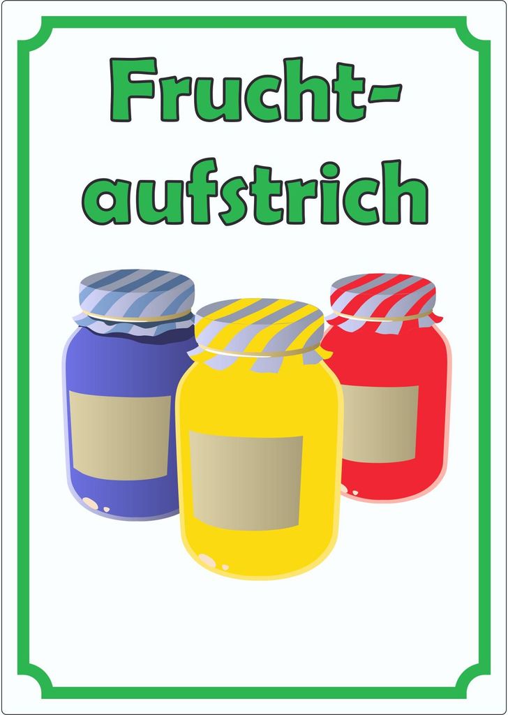 Fruchtaufstrich Marmelade Aufkleber Hochkant A0 (841x1189mm)