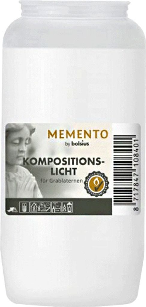 MEMENTO-Kompositionsöllicht Nr. 7, Weiß, BOLSIUS, 30% Produktbild 