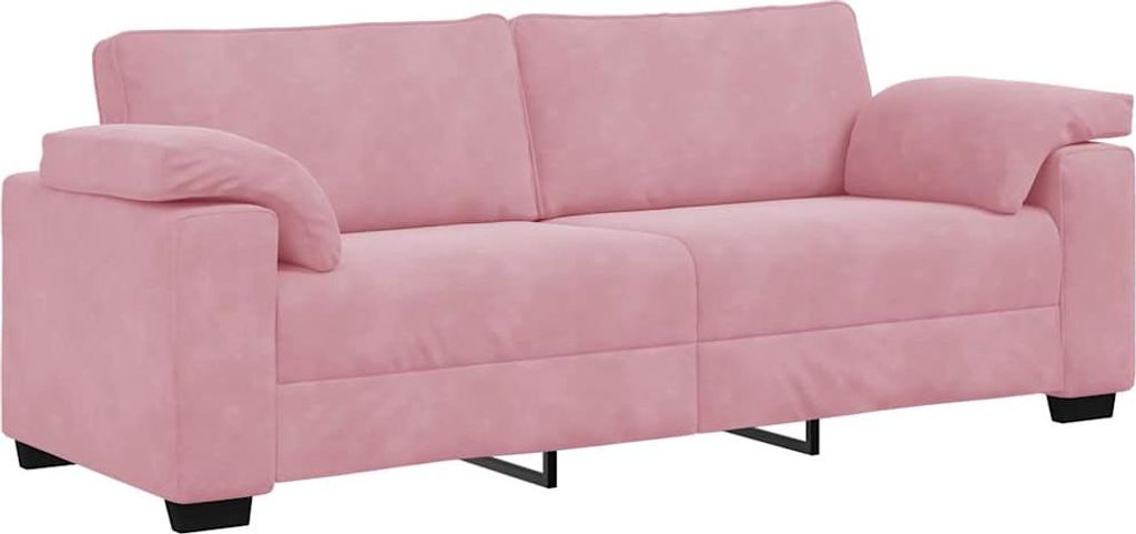 vidaXL 3-Sitzer-Sofa Rosa 220x77x82 cm Samt Produktbild 
