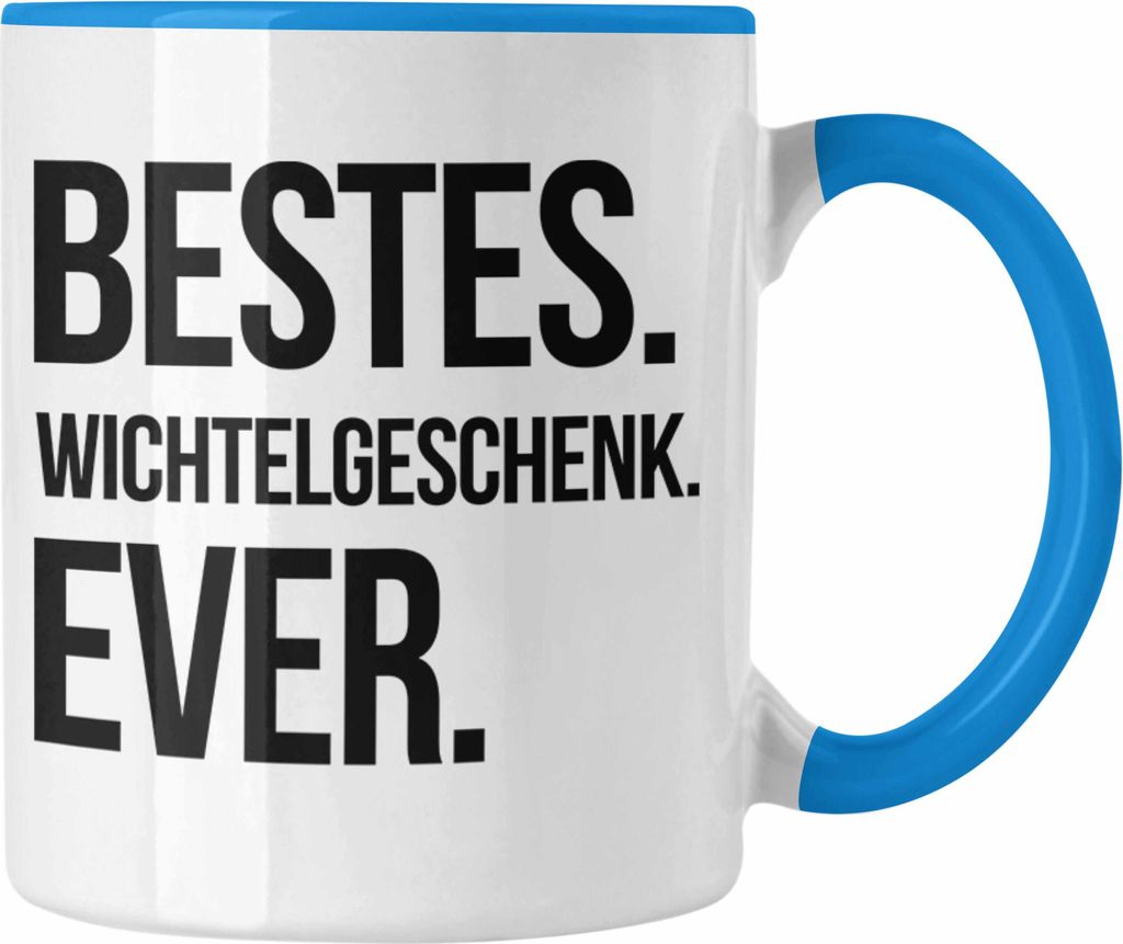 Trendation - Wichtelgeschenk für Frauen Kollegen Geschenk Wichteln Weihnachten Bestes Wichtelgeschenk Ever Weihnachtsfeier Schrottwichteln (Blau)