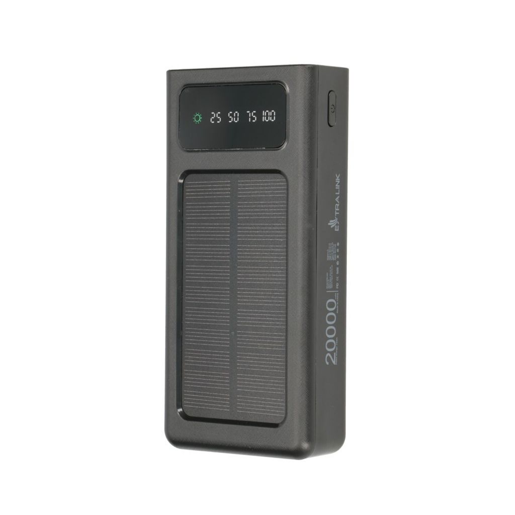 Extralink Powerbank EPB-092 20000mAh Černá Solar Power Obrázek produktu 