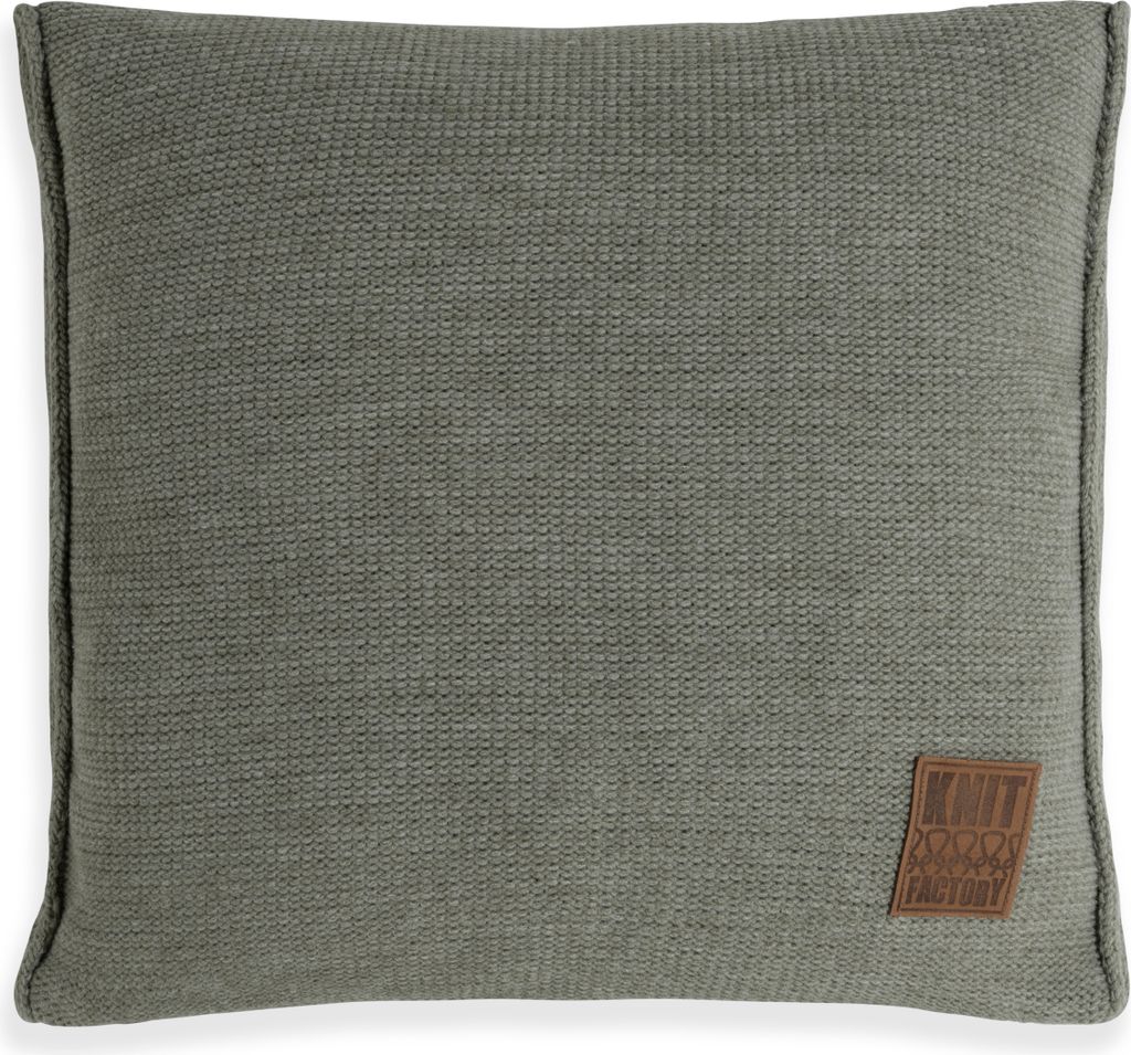 Knit Factory Uni Kissen - Urban Green - 50x50 cm