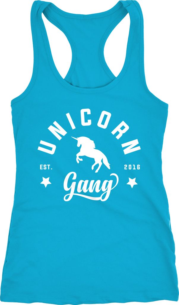 Unicorn Gang Damen Tanktop Einhorn Moonworks türkis M