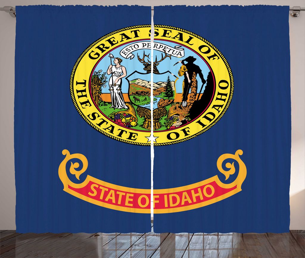 ABAKUHAUS Idaho Rustikaler Gardine, Logo von Edelstein-Zustand, Schlafzimmer Kräuselband Vorhang mit Schlaufen und Haken, 280 x 225 cm, Nachtblau ...