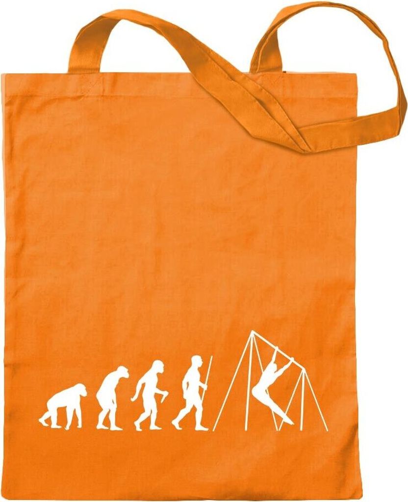 Kiwistar - Baumwolltasche - mandarin - Reck Turnen Evolution - Tragetasche Stoffbeutel Umhängetasche Langer Henkel