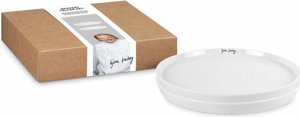 PPD Björn Freitag Trend Plate 21 Set, 2er Set, Teller, Frühstücksteller, Kuchenteller, New Bone China, Weiß, Ø 21 cm, 163102349