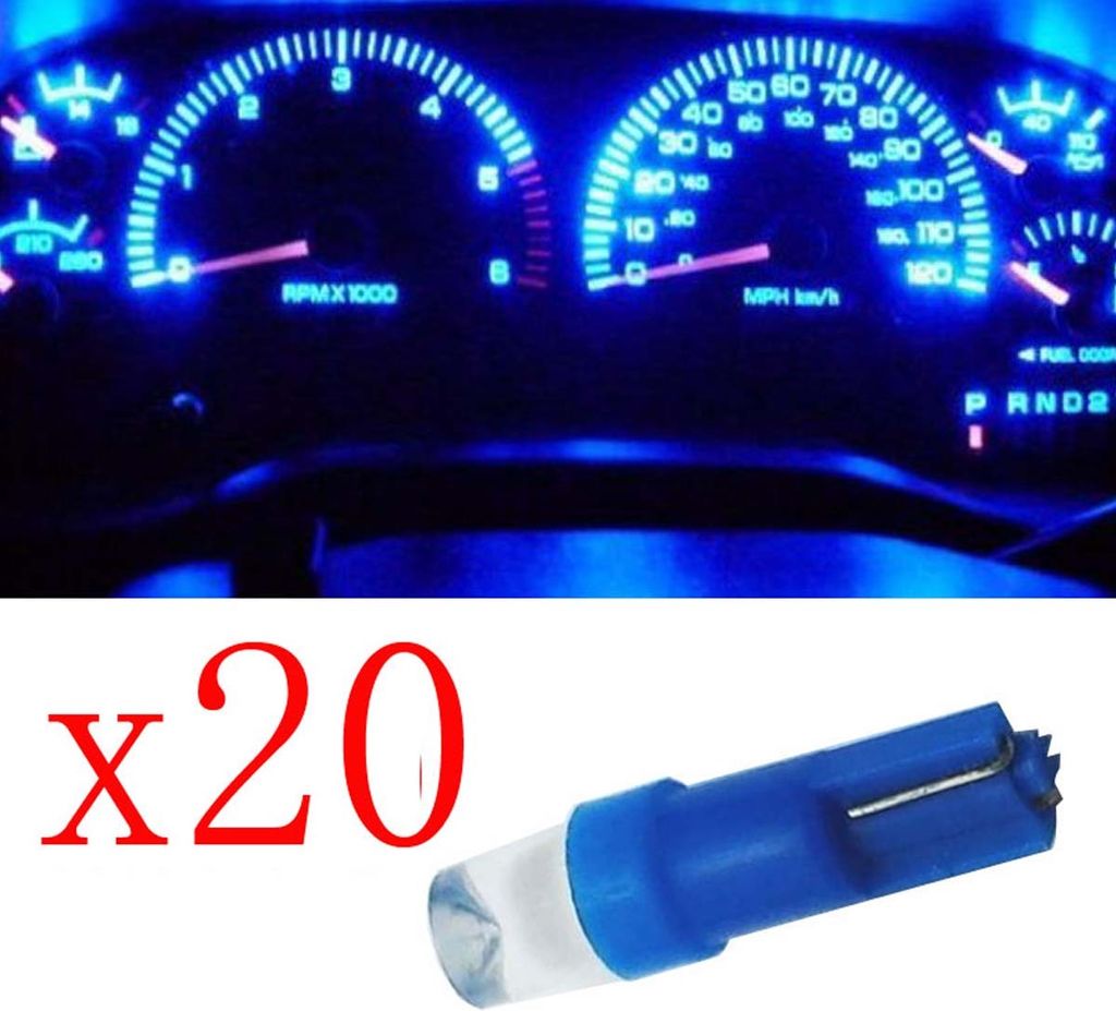 20 stš¹cke T5 led 17 37 73 74 SMD Auto LED Lampe Auto Armaturenbrett Instrument Glš¹hbirne 12 V Blau